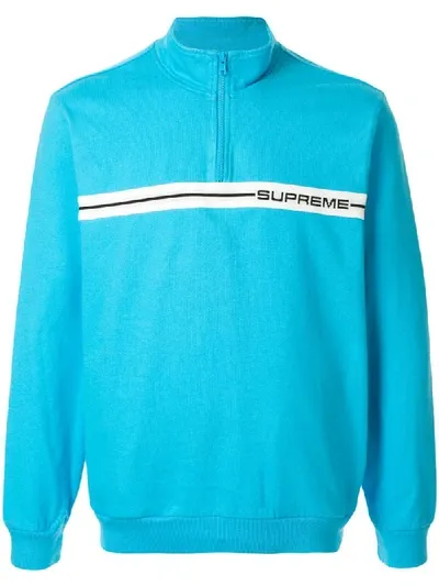 Supreme Half Zip Fleece In Blue