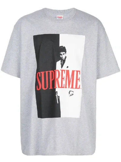 Supreme Scarface Split T-shirt In Grey