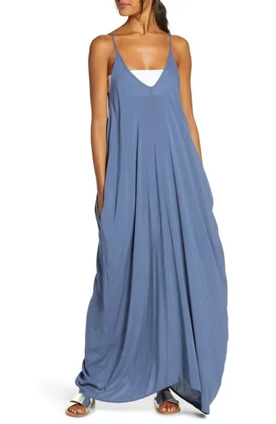 Elan V-back Cover-up Maxi Dress In Blue