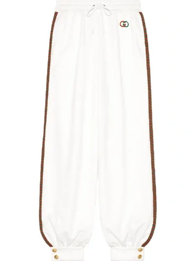 Gucci Torchon Trim Drawstring Track Pants In White