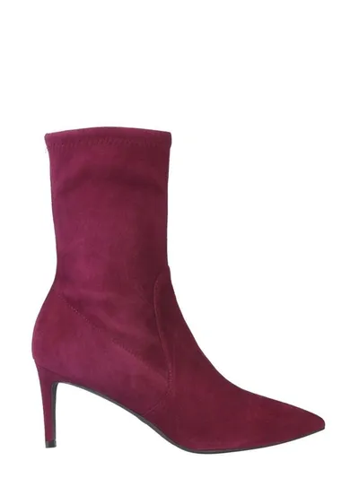 Stuart Weitzman Wren Suede Ankle Boots In Purple