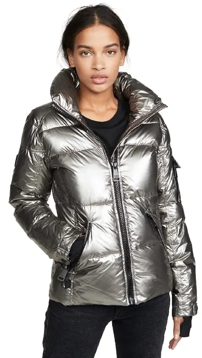 Sam Freestyle Down Nylon Puffer Jacket In Gunmetal