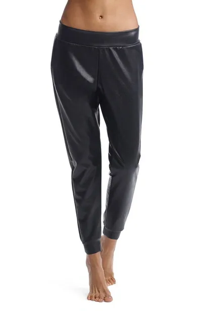 Commando Faux Leather Jogger Leggings In Black