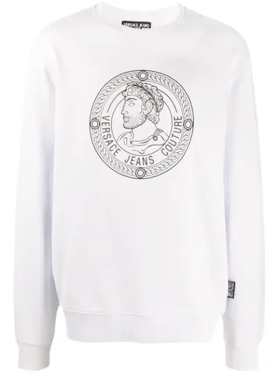 Versace Jeans Couture Roman Coin Printed Sweatshirt In White