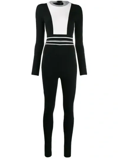 No Ka'oi Intrigue Stretch Nylon Jumpsuit In Black,white