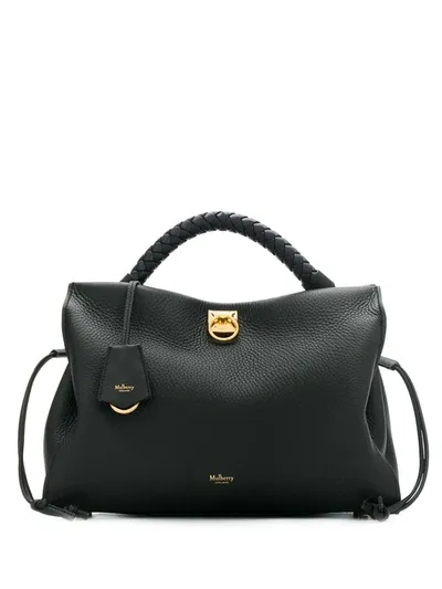 Mulberry Iris Heavy Grain Tote Bag In Black