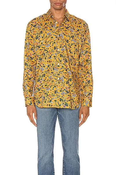 Comme Des Garçons Shirt Floral Print Shirt In Yellow