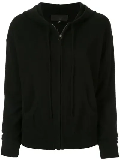 Nili Lotan Cashmere Zip-up Hoodie In Washed Black