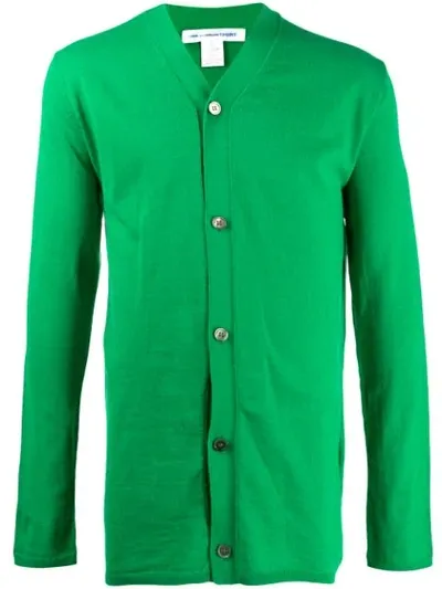 Comme Des Garçons Shirt Fine Knit Cardigan In Green