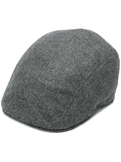 Brunello Cucinelli Adjustable Flat Cap In Dark Grey