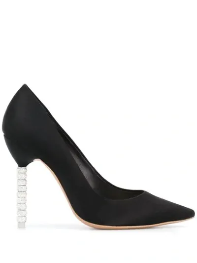 Sophia Webster Crystal Embellished Heel Pumps In Black