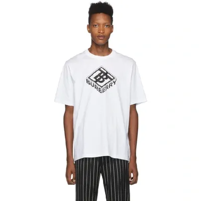 Burberry Men's Diamond Logo Graphic T-shirt In White