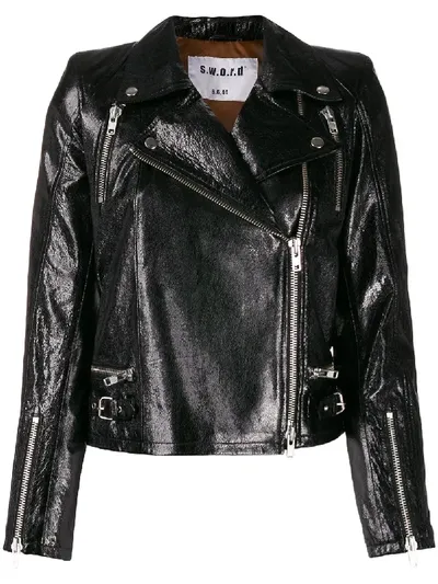 Sword 6.6.44 Giacca Biker Jacket In Black