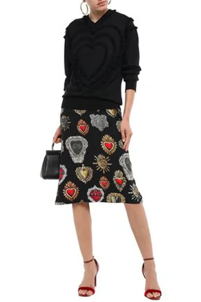 Dolce & Gabbana Lace-trimmed Cashmere And Silk-blend Sweater