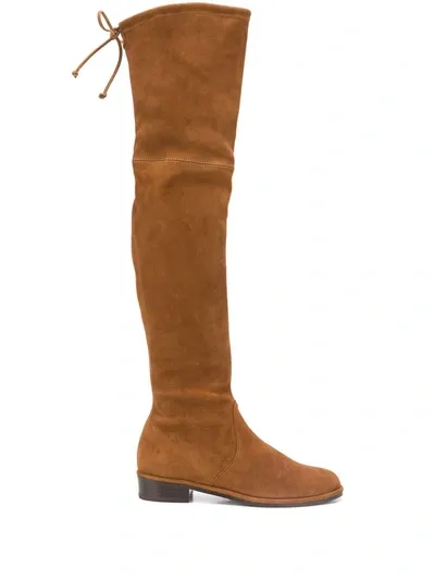 Stuart Weitzman Lowland Skimmer Suede Over-the-knee Boots In Brown