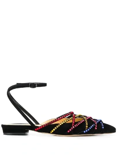 Giannico Daisy Sling Back Sandals In Black