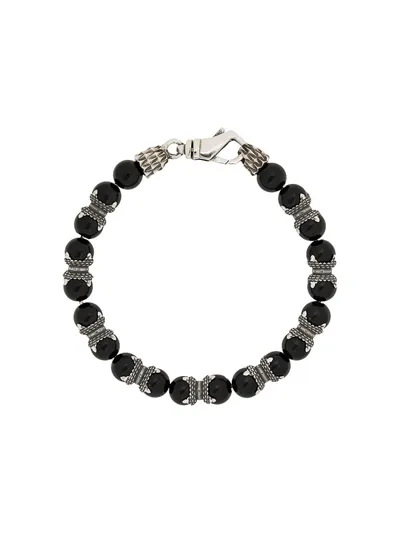 Emanuele Bicocchi Stone Beaded Bracelet In Black