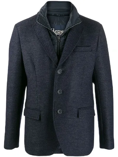 Herno Single Breasted Blazer In Blue