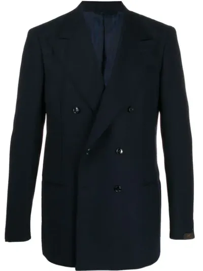 Mp Massimo Piombo Helmut Double-breasted Blazer In Blue