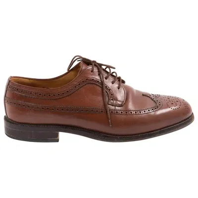 Pre-owned Bally Leather Flats In Brown