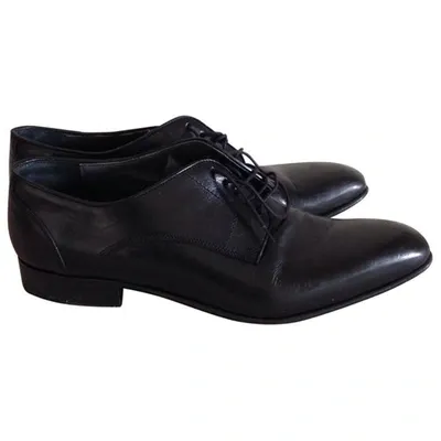 Pre-owned Lanvin Leather Lace Ups In Black