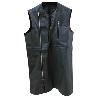 Pre-owned Rick Owens Leather Vest In Black