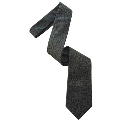 Pre-owned Fendi Silk Tie In Green