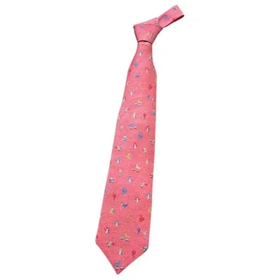 Pre-owned Bulgari Silk Tie In Pink