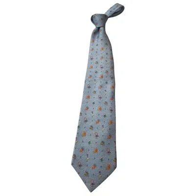 Pre-owned Bulgari Silk Tie In Blue