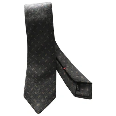 Pre-owned Isaia Wool Tie In Grey