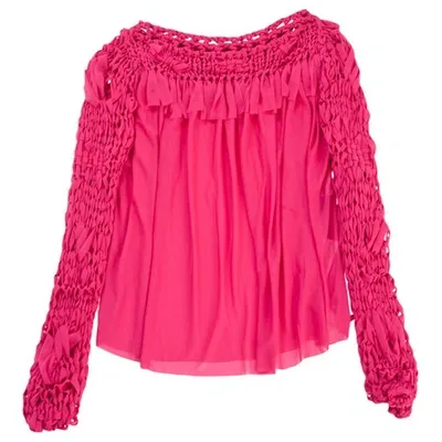 Pre-owned Nina Ricci Pink Polyester Top