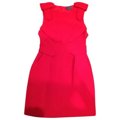 Pre-owned Halston Red Wool Dress