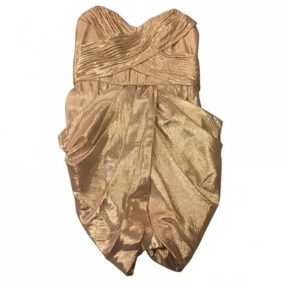 Pre-owned Jill Stuart Gold Silk Dress