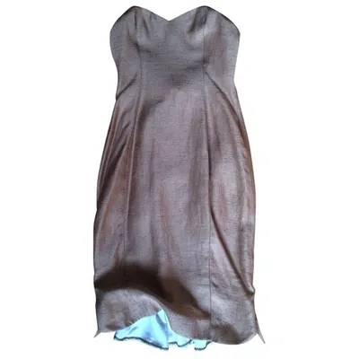 Pre-owned Nina Ricci Camel Silk Dress