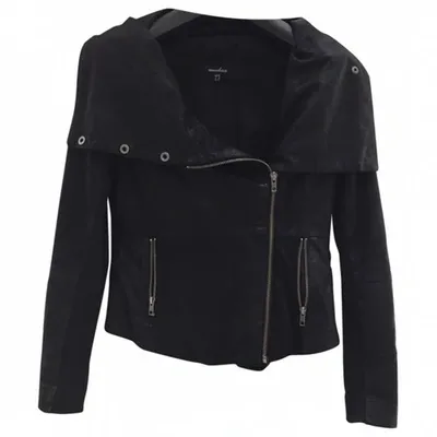 Pre-owned Muubaa Black Leather Biker Jacket