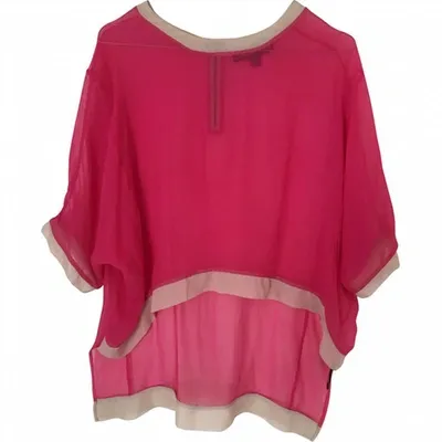 Pre-owned Elizabeth And James Pink Silk Top