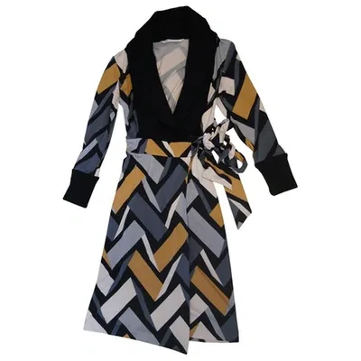 Pre-owned Diane Von Furstenberg Wrap Dress. In Multicolour