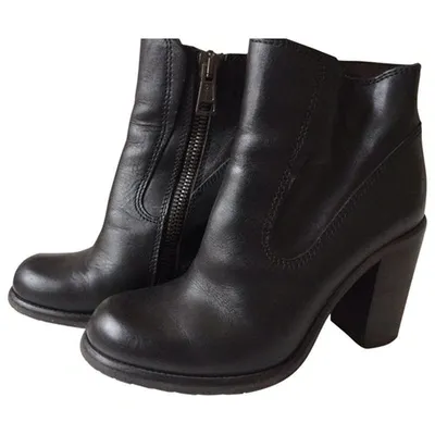 Pre-owned Allsaints Leather Ankle Boots In Black