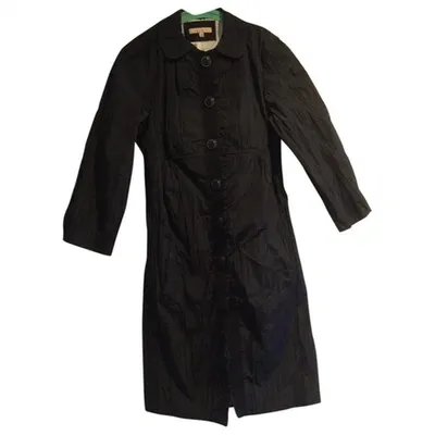 Pre-owned Sandro Black Polyester Trench Coat