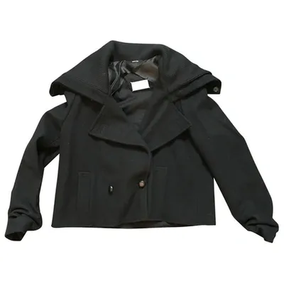 Pre-owned Maison Margiela Wool Biker Jacket In Black