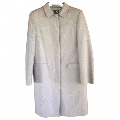 Pre-owned Calvin Klein Wool Coat In Beige