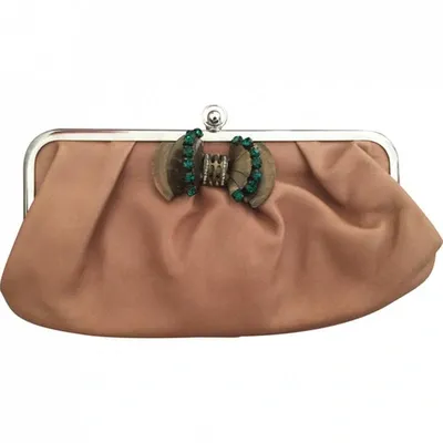 Pre-owned Marni Beige Crystal Clutch In Camel