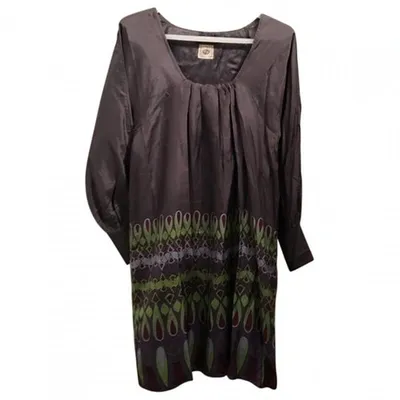 Pre-owned Antik Batik Silk Dress In Grey