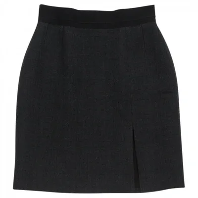 Pre-owned Carven Wool Mini Skirt In Grey