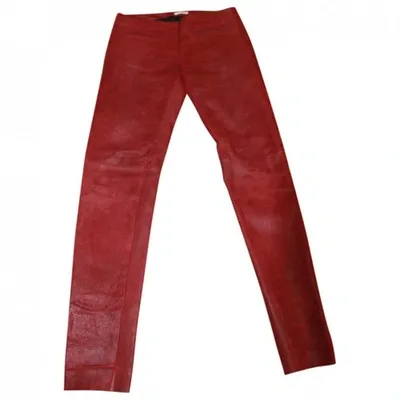 Pre-owned Miu Miu Slim Jeans In Burgundy