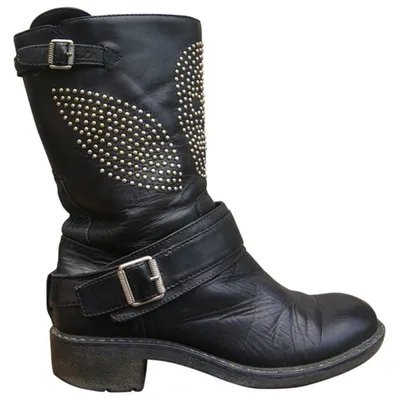 Pre-owned Ash Leather Strap Boots In Black