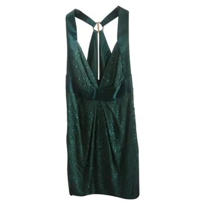 Pre-owned Roberto Cavalli Green Silk Dress