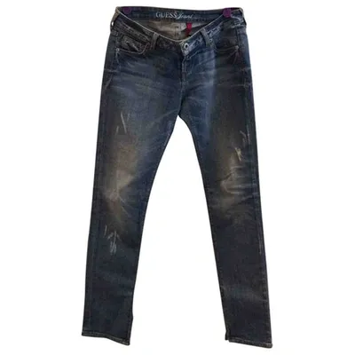 Pre-owned Guess Blue Cotton Jeans