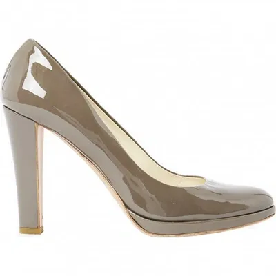 Pre-owned Jil Sander Patent Leather Heels In Grey