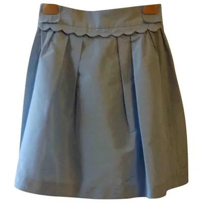 Pre-owned Miu Miu Mini Skirt In Turquoise